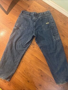 Wrangler Relaxed Fit Dark Blue Denim Utility Jeans